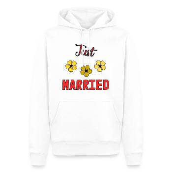 GERADE VERHEIRATET. Junggesellinnenabschied. HEILIGER VALENTIN. PAAR - Männer Premium Bio Hoodie - Weiß - Vorne - Nico (187cm)