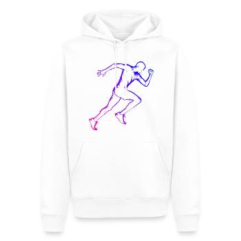 Course à pied Jogging Course à pied Course à pied Fitness Femmes - Sweat à capuche Premium bio Homme - blanc - Devant - Nico (187cm)