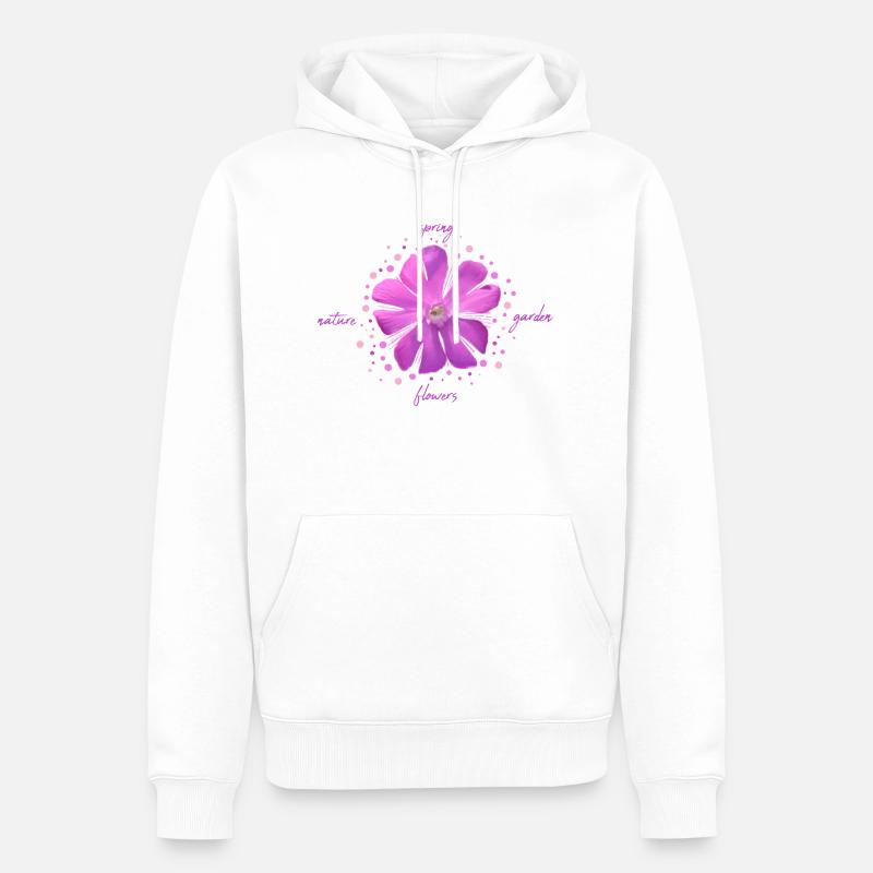 fleur rose fleurs roses - Sweat à capuche Premium bio Homme - blanc