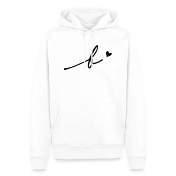 Buchstabe B Schreibschrift - Männer Premium Bio Hoodie - Weiß - Vorne - Nico (187cm)
