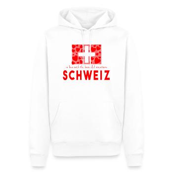 Schweiz Herzen - Männer Premium Bio Hoodie - Weiß - Vorne - Nico (187cm)