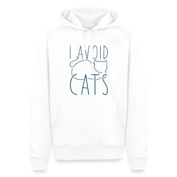 I Avoid Cats - Men’s Premium Organic Hoodie - white - Front - Nico (187cm)