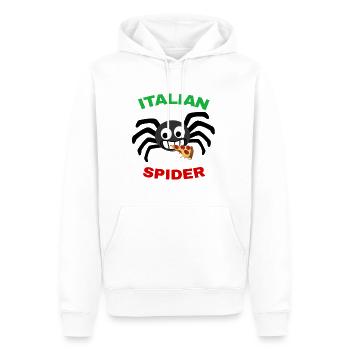 spider araignée rigolote italie - Sweat à capuche Premium bio Homme - blanc - Devant - Nico (187cm)