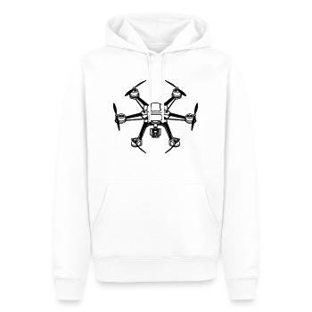 drone - Sweat à capuche Premium bio Homme - blanc - Devant - Nico (187cm)