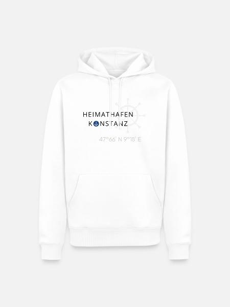 Heimathafen Konstanz - Männer Premium Bio Hoodie - Weiß