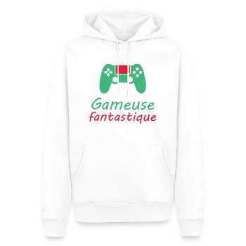 Tshirt femme Gameuse fantastique - Sweat à capuche Premium bio Homme - blanc - Devant - Nico (187cm)