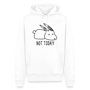 Pas aujourd’hui lapin drôle dire humour - Sweat à capuche Premium bio Homme - blanc - Devant - Nico (187cm)