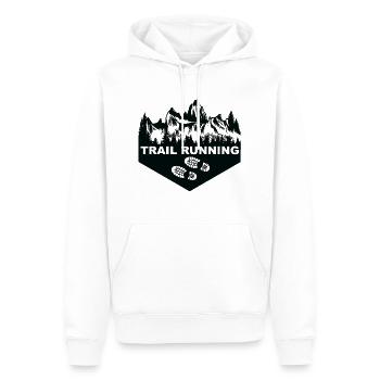 Trail Run Ultra Trail Running Berg Trekking Laufen - Männer Premium Bio Hoodie - Weiß - Vorne - Nico (187cm)