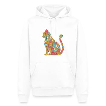 Cat Domestic Cat Shorthair Maine Coon Christmas - Men’s Premium Organic Hoodie - white - Front - Nico (187cm)
