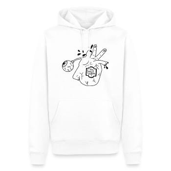 Parfum organique - Sweat à capuche Premium bio Homme - blanc - Devant - Nico (187cm)