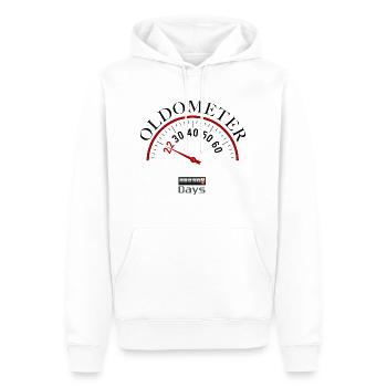 Oldometer 22ème anniversaire - Sweat à capuche Premium bio Homme - blanc - Devant - Nico (187cm)