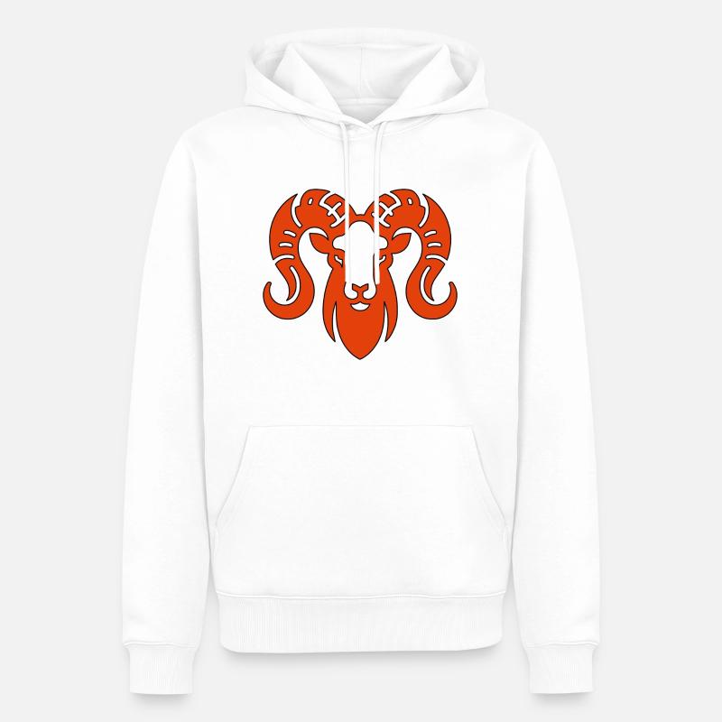 Sternzeichen Widder Widder Rot - Männer Premium Bio Hoodie - Weiß