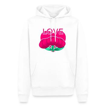 LOVE - Männer Premium Bio Hoodie - Weiß - Vorne - Nico (187cm)