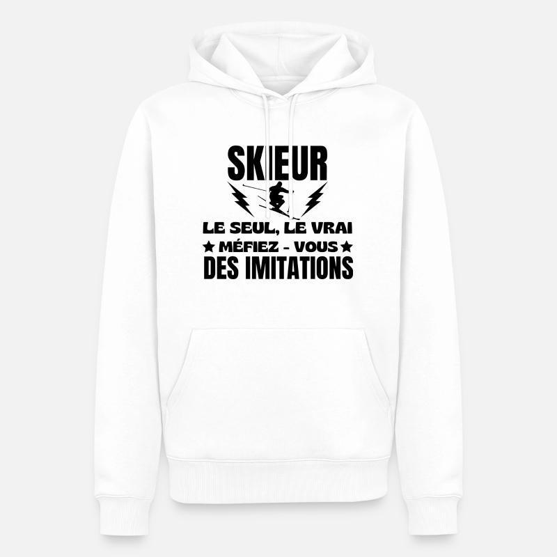 SKIFAHRER DER EINZIG WAHRE - Männer Premium Bio Hoodie - Weiß
