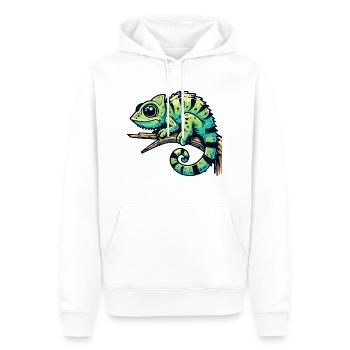 Caméléon - Sweat à capuche Premium bio Homme - blanc - Devant - Nico (187cm)