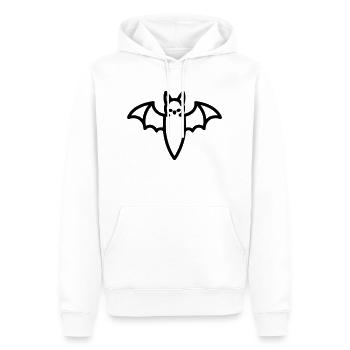 Contour de chauve-souris mystique pour Halloween - Sweat à capuche Premium bio Homme - blanc - Devant - Nico (187cm)