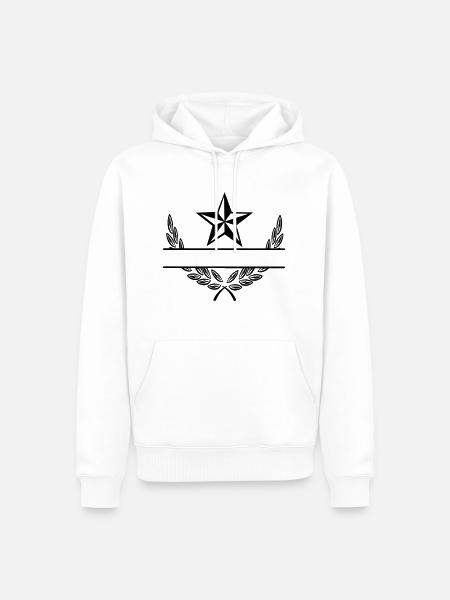Stern im Lorbeerkranz - Männer Premium Bio Hoodie - Weiß