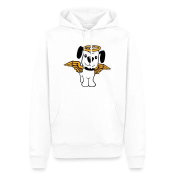 Chien Ange Halo Ailes Ange Ciel - Sweat à capuche Premium bio Homme - blanc - Devant - Nico (187cm)
