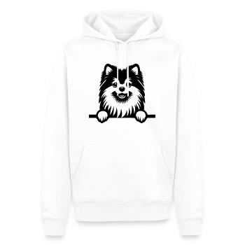 Poméranien - Sweat à capuche Premium bio Homme - blanc - Devant - Nico (187cm)