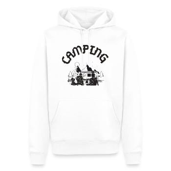 Camping und ich - Männer Premium Bio Hoodie - Weiß - Vorne - Nico (187cm)