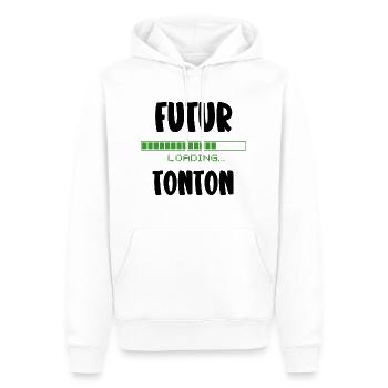futur tonton - Sweat à capuche Premium bio Homme - blanc - Devant - Nico (187cm)