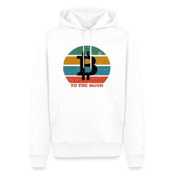 BTC Bitcoin Retro to the Moon - Men’s Premium Organic Hoodie - white - Front - Nico (187cm)