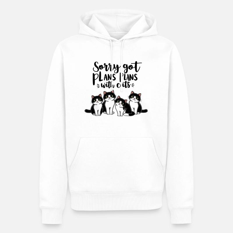 Cats with plans #2 - Männer Premium Bio Hoodie - Weiß