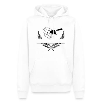 Trofel et pierres de construction en couronne de laurier - Sweat à capuche Premium bio Homme - blanc - Devant - Nico (187cm)