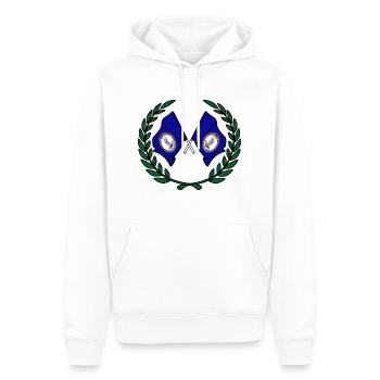 USA Virginia Flaggen im Lorbeerkranz - Männer Premium Bio Hoodie - Weiß - Vorne - Nico (187cm)