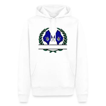 Fahnen USA Maine Lorbeerkranz Banner - Männer Premium Bio Hoodie - Weiß - Vorne - Nico (187cm)