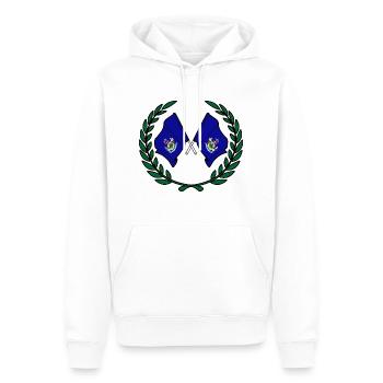 Drapeaux du Maine des États-Unis en couronne de laurier - Sweat à capuche Premium bio Homme - blanc - Devant - Nico (187cm)