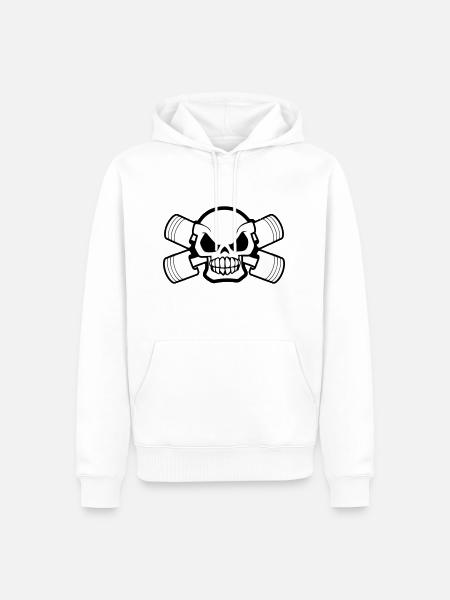 Head Bones Motors - Men’s Premium Organic Hoodie - white