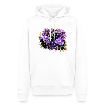lila Blumen Wiese - Männer Premium Bio Hoodie - Weiß - Vorne - Nico (187cm)