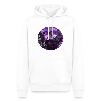 Flowers yin yang - Men’s Premium Organic Hoodie - white - Front - Nico (187cm)