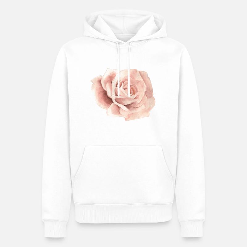 Rose - Männer Premium Bio Hoodie - Weiß