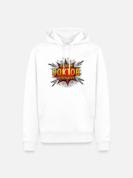 Bäähm Doktor Geschafft - Männer Premium Bio Hoodie - Weiß