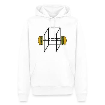 Sport Gym Fitness Hamburger - Sweat à capuche Premium bio Homme - blanc - Devant - Nico (187cm)