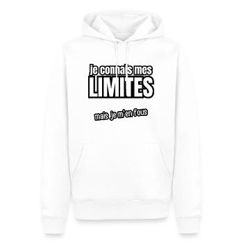 je connais mes limites - Sweat à capuche Premium bio Homme - blanc - Devant - Nico (187cm)