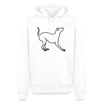 Pinscher Lineart miniature 1 - Sweat à capuche Premium bio Homme - blanc - Devant - Nico (187cm)