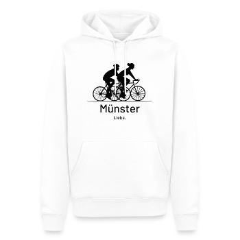Münster. Liebs. - Männer Premium Bio Hoodie - Weiß - Vorne - Nico (187cm)
