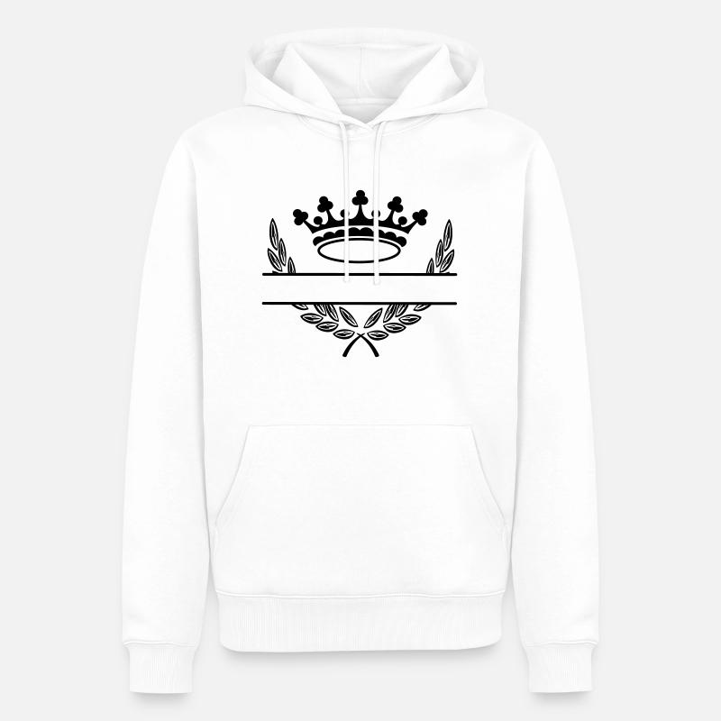 Krone im Lorbeerkranz - Männer Premium Bio Hoodie - Weiß