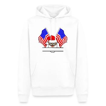 Espace texte du Père Noël USA - Sweat à capuche Premium bio Homme - blanc - Devant - Nico (187cm)