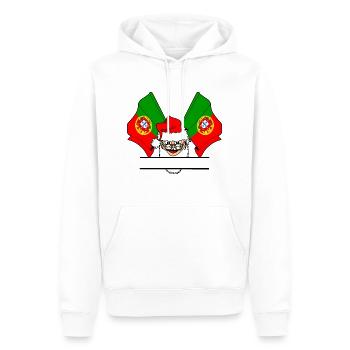 Drapeau du Portugal Bannière du Père Noël - Sweat à capuche Premium bio Homme - blanc - Devant - Nico (187cm)