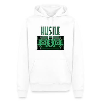 Billet d’affaires - HUSTLE Design - Sweat à capuche Premium bio Homme - blanc - Devant - Nico (187cm)