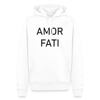 Cupid Fati - Aimez votre destin - Nietzsche - Sweat à capuche Premium bio Homme - blanc - Devant - Nico (187cm)
