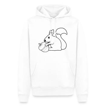 Happy Squirrel Acorn - Men’s Premium Organic Hoodie - white - Front - Nico (187cm)