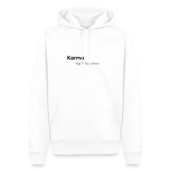 Karma regelt das schon - Männer Premium Bio Hoodie - Weiß - Vorne - Nico (187cm)