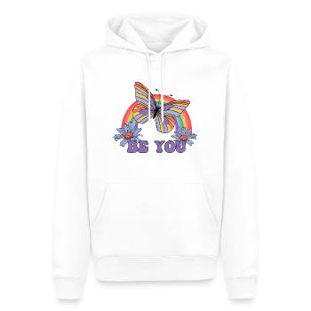 Schwul Lesbisch Regenbogen T-Shirt Geschenkidee - Männer Premium Bio Hoodie - Weiß - Vorne - Nico (187cm)