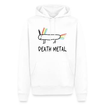 Licorne, Death Metal, Rock, Festival de musique, Humour - Sweat à capuche Premium bio Homme - blanc - Devant - Nico (187cm)