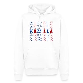KAMALA HARRIS Amérique - Sweat à capuche Premium bio Homme - blanc - Devant - Nico (187cm)